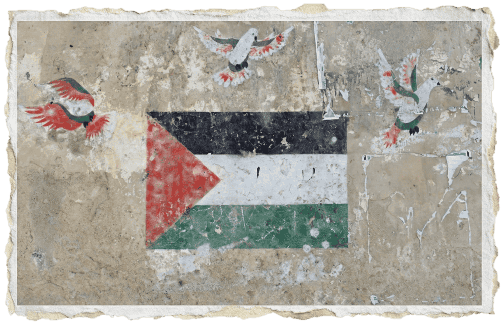 Graffiti of Palestinian flag